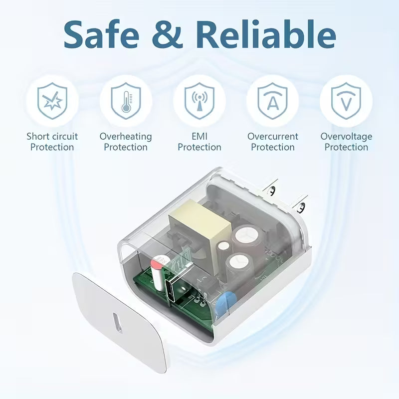 20W USB-C Power Strip with 6ft Fast-Charge Cables
