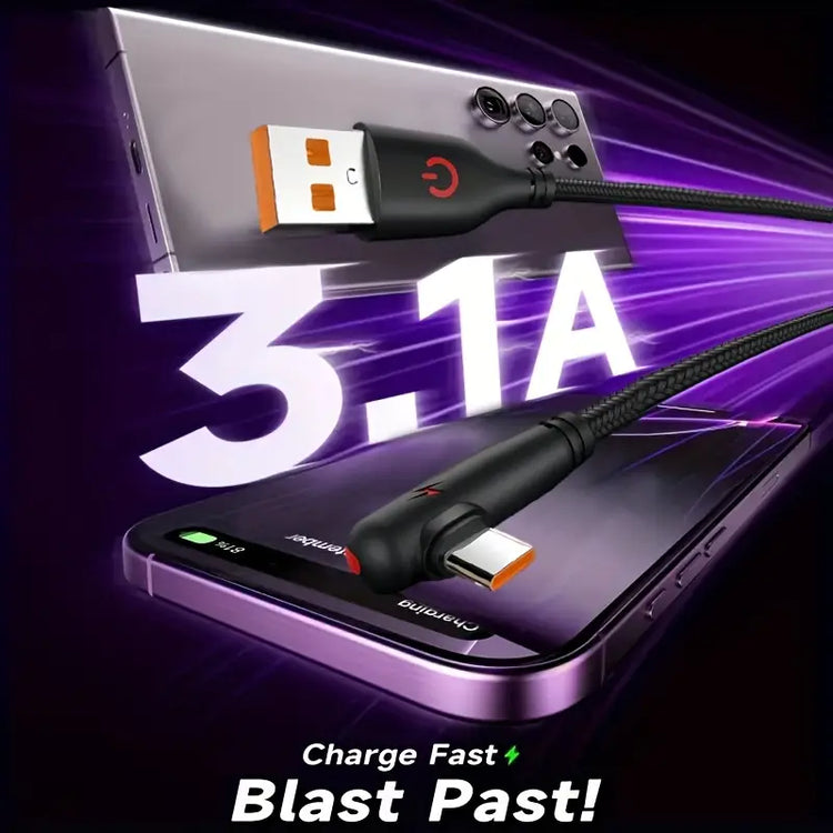 Fast Charging USB Type-A to Type-C 1m Data Cable 