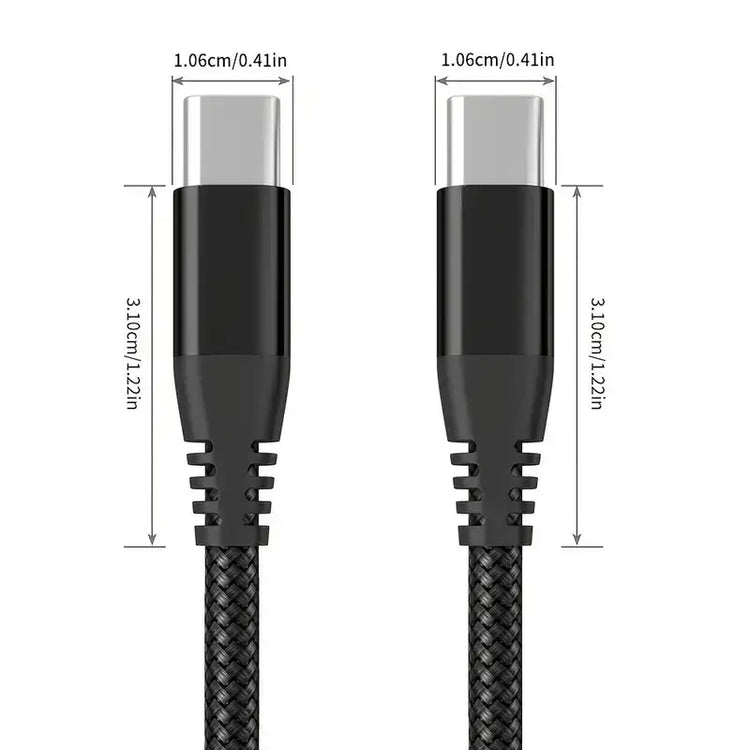 C to type C cables, (60W) nylon braided 3A Fast Charger