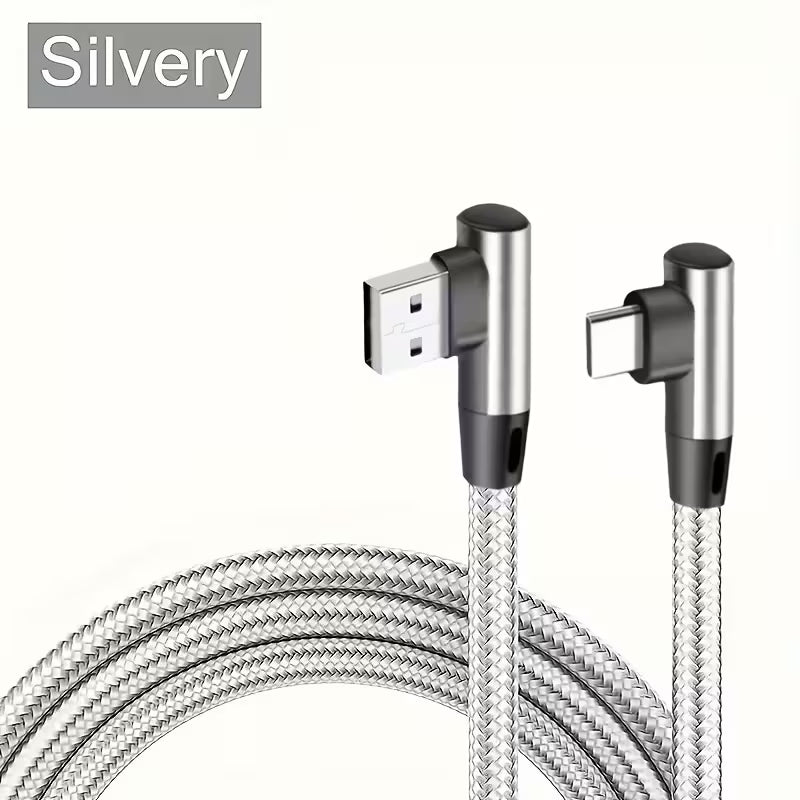 Fast Charging USB to USB-C Cable with Right-Angle Design