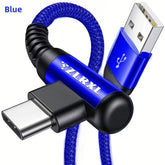 Fast Charging USB to USB-C Cable with Right-Angle Design