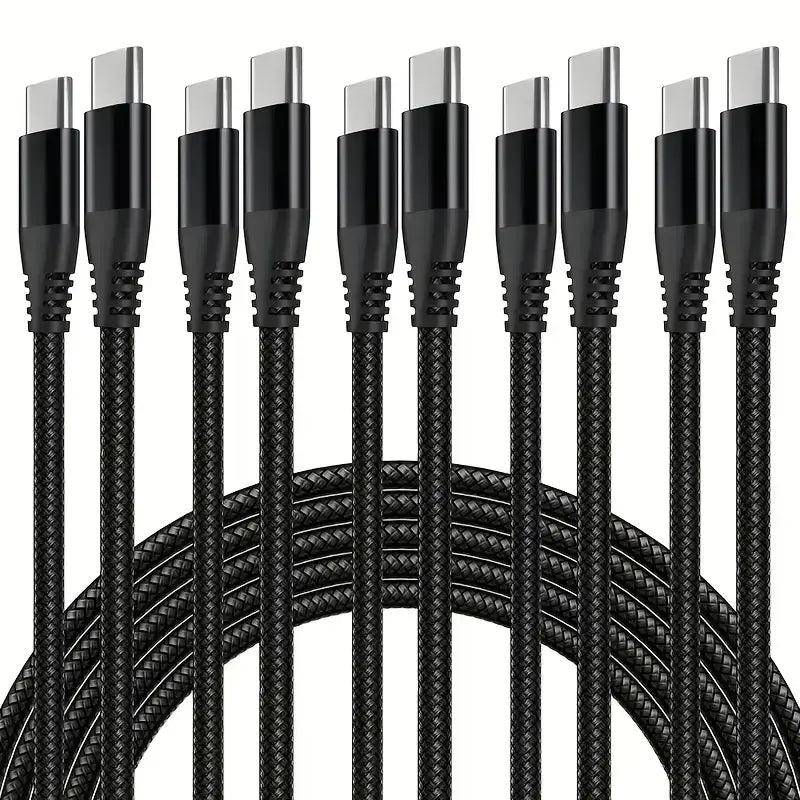 C to type C cables, (60W) nylon braided 3A Fast Charger