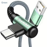 Fast Charging USB to USB-C Cable with Right-Angle Design