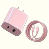 20W USB-C Fast Charger + 6FT Braided Charging Cable 