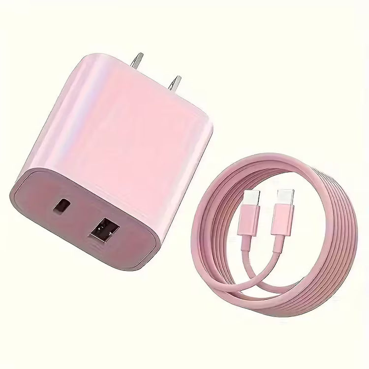20W USB-C Fast Charger + 6FT Braided Charging Cable 