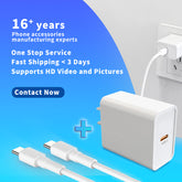 20W USB-C Fast Charger Set Type-C to Type-C 2 Pack Wall Adap