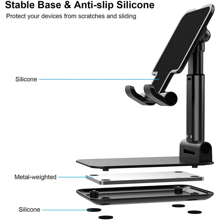 Adjustable Desktop Tablet & Phone Holder Stand – Foldable.