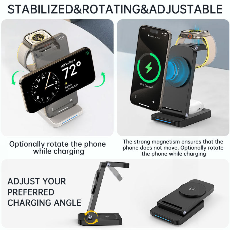 Magnetic Wireless Charger Stand – 15W Fast Charging.