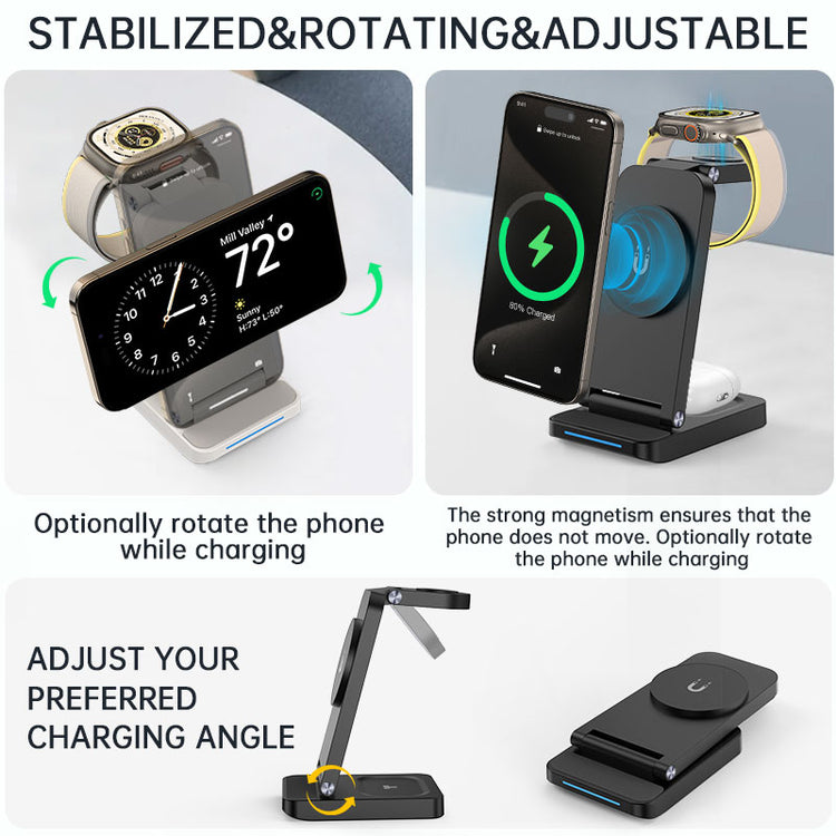Magnetic Wireless Charger Stand – 15W Fast Charging.