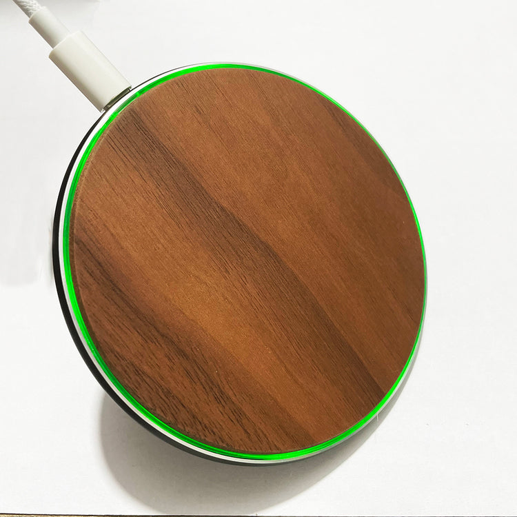 Eco-Friendly Wooden Wireless Charger Pad – 15W Fast Charging