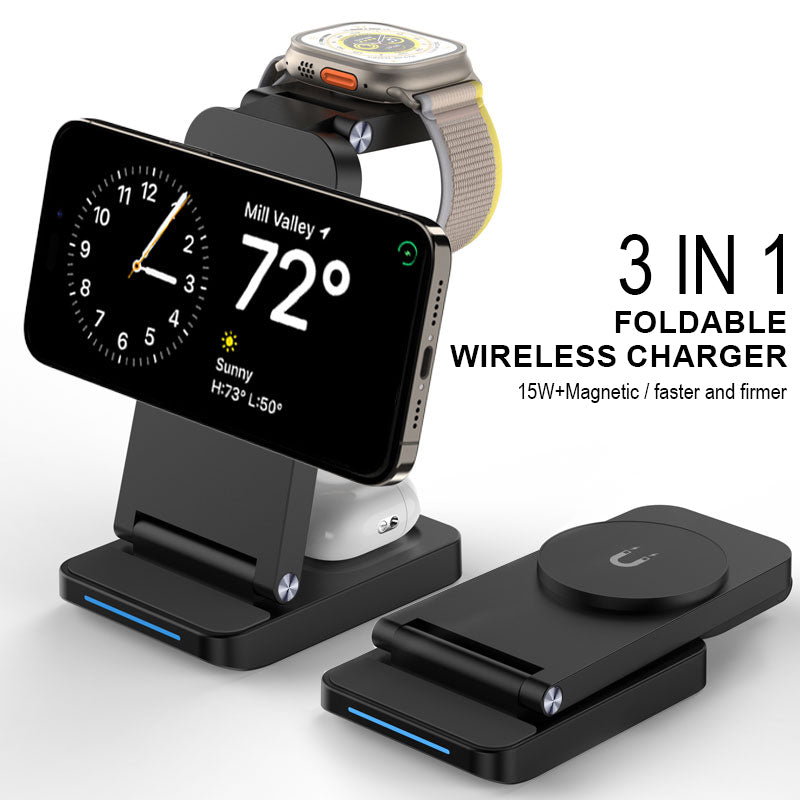 Magnetic Wireless Charger Stand – 15W Fast Charging.