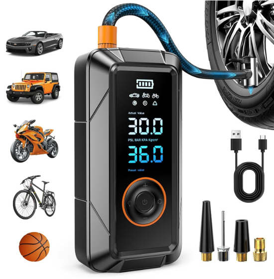 Multi-Function LED SOS Light Portable Air Compressor