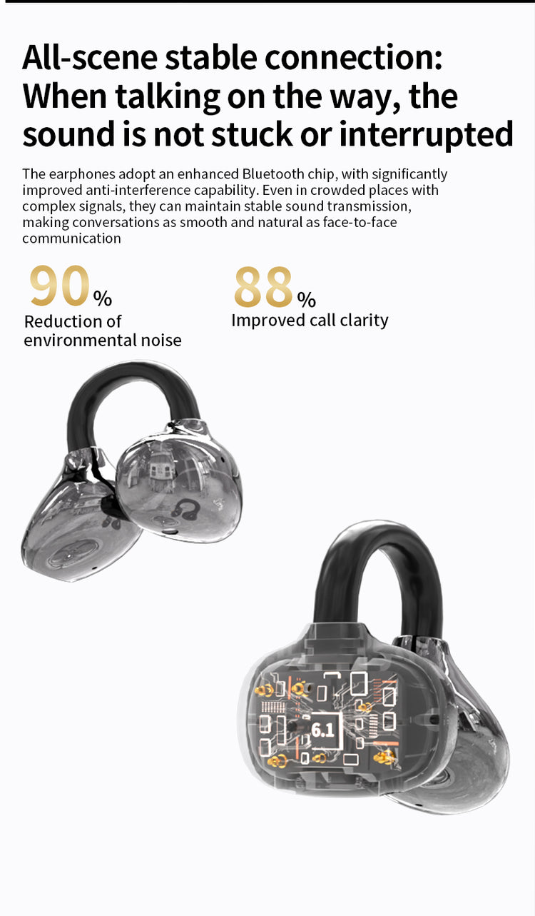 Q108 TWS In-Ear Headphones LED Battery Open Wireless Ear