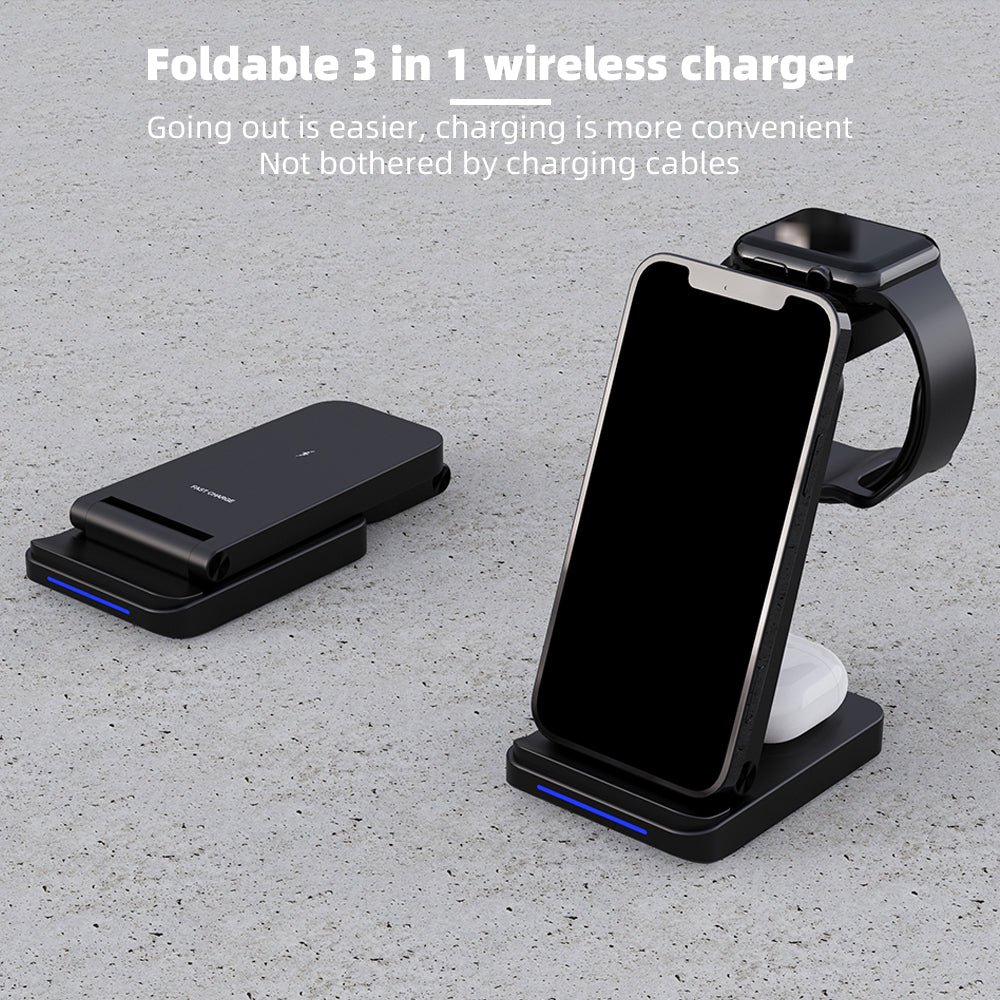 Foldable Wireless Charger – 15W Fast Charging Dock