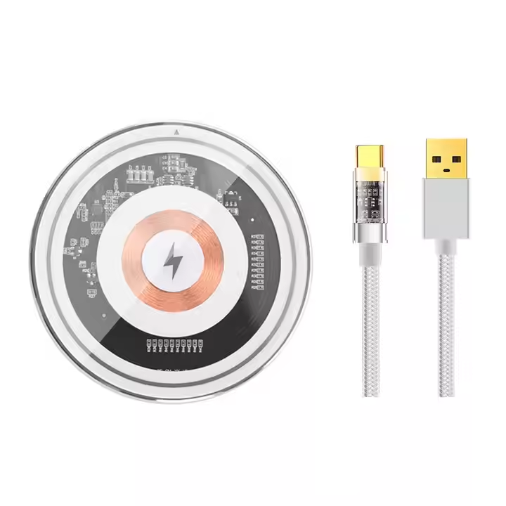 15W Mini Fast Wireless Charger – Ultra-Slim Round Charging