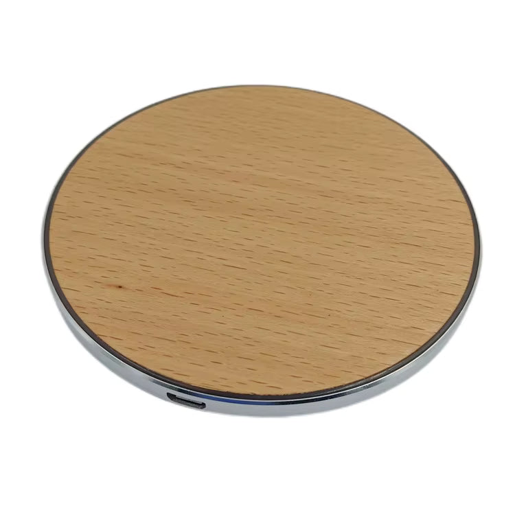 Eco-Friendly Wooden Wireless Charger Pad – 15W Fast Charging