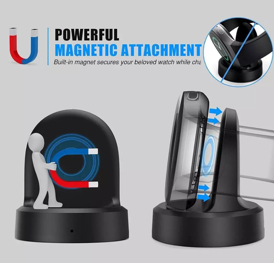 Portable Vertical Wireless Charging Dock for Samsung Galaxy Watch – Travel-Friendly Mini Charging Station