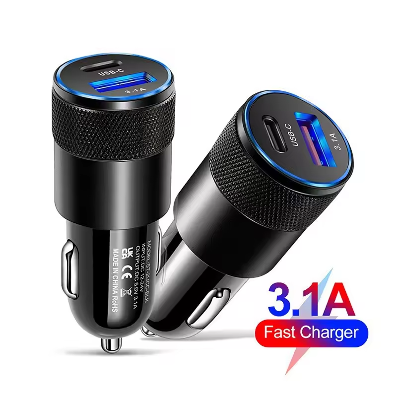 USB PD 20W 3.1A Aluminum Fast Charging Car Charger