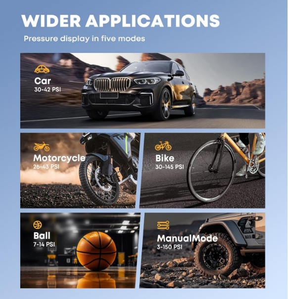 Multi-Function LED SOS Light Portable Air Compressor