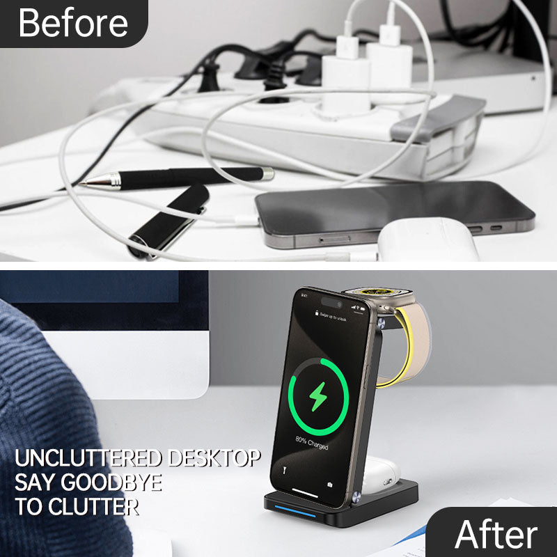 Magnetic Wireless Charger Stand – 15W Fast Charging.