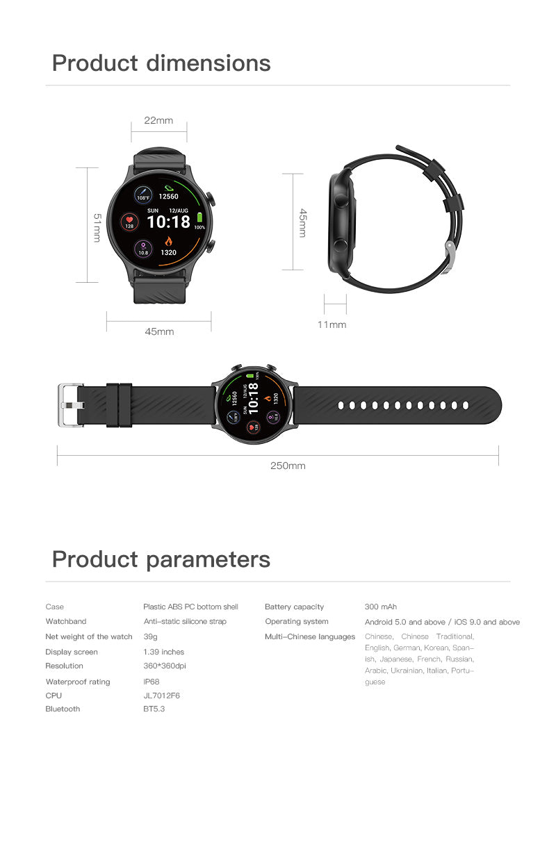 Z178 BT5.3 Smart Watch Fitness Tracker