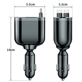 100W Retractable Car Fast Charger – Digital Display Car