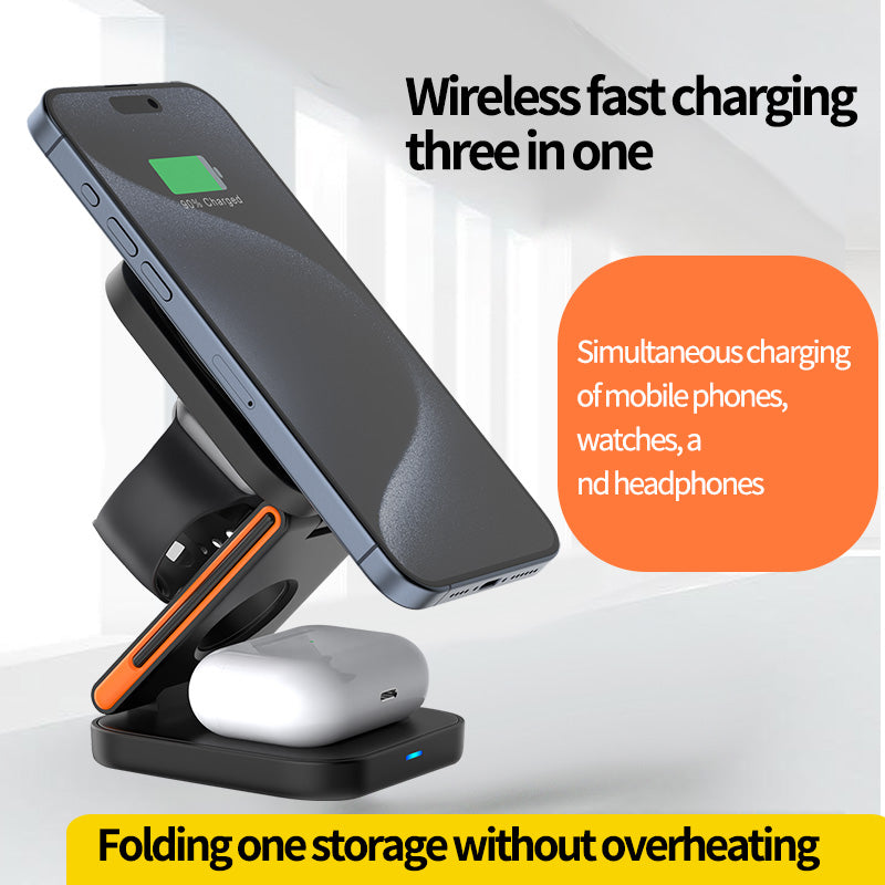 3-in-1 Foldable Magnetic Wireless Charging Station (15W)
