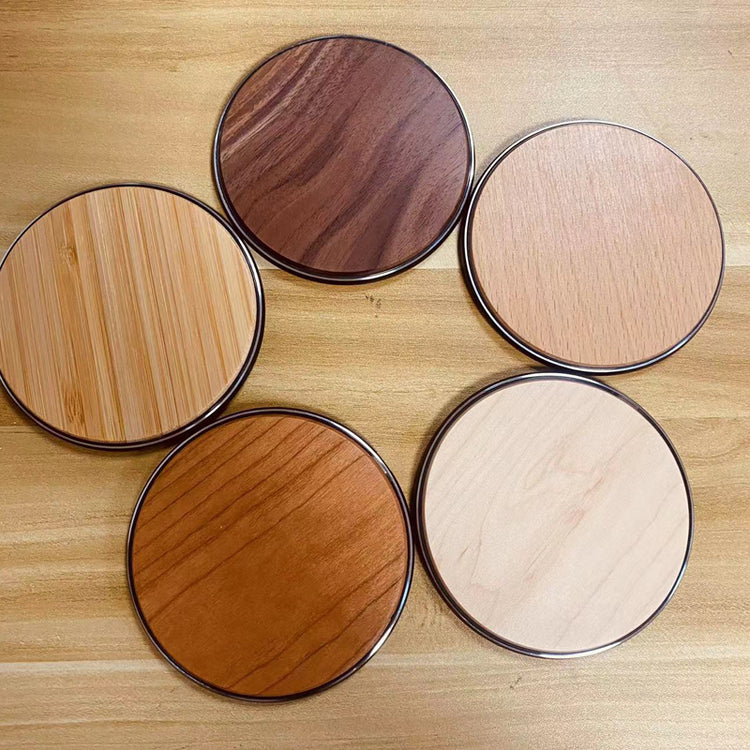 Eco-Friendly Wooden Wireless Charger Pad – 15W Fast Charging