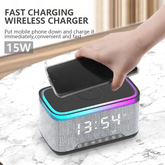Wireless Fast Charger with Bluetooth Speaker, Smart Alarm