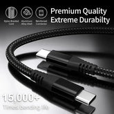 C to type C cables, (60W) nylon braided 3A Fast Charger