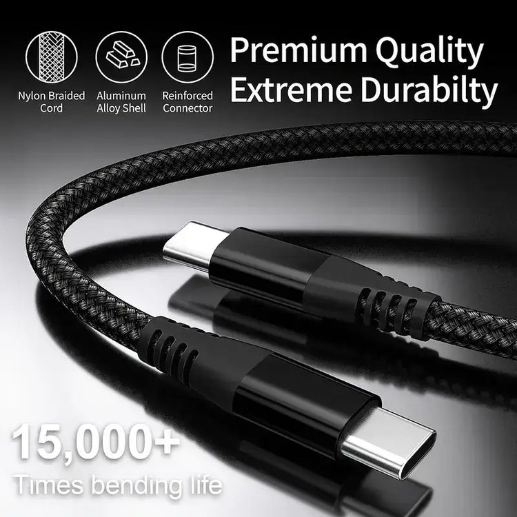 C to type C cables, (60W) nylon braided 3A Fast Charger